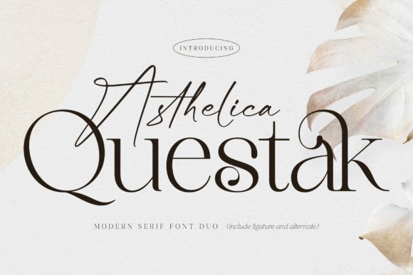 Asthelica Questak Font Duo: Elegant Serif & Script for Craft & Branding