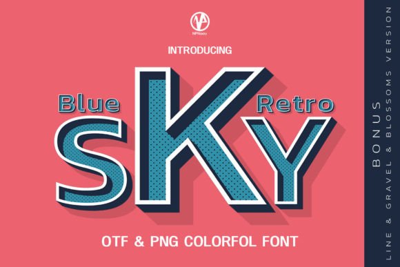 Bluesky Retro: A Vintage-Inspired Color Font for Crafters & Small Business Branding