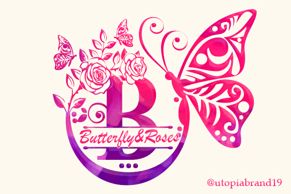 Butterfly and Roses: A Decorative Font for Elegant Branding and Wedding Designs