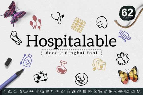 Hospitalable: A Fun Dingbats Font for Web Design and Digital Branding