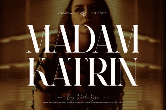 Madam Katrin: Elegant Serif Typeface for Handmade Branding and Printables