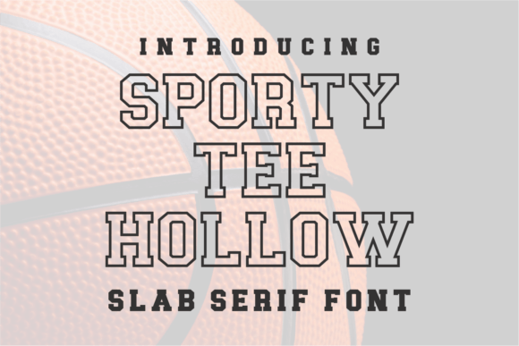 Sporty Tee Hollow: A Bold Serif Font for Dynamic Sports Campaigns